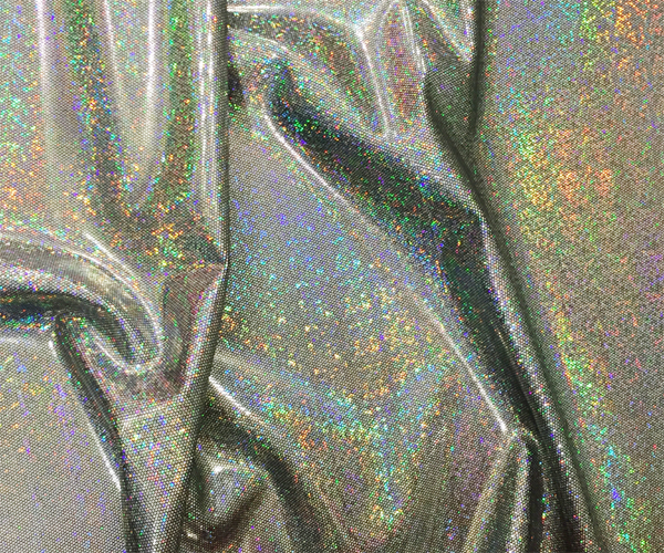 Holografikus fürdőruha anyag - BLACK/SILVER